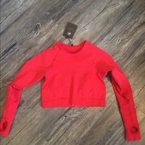 Alphalete red long sleeve crop